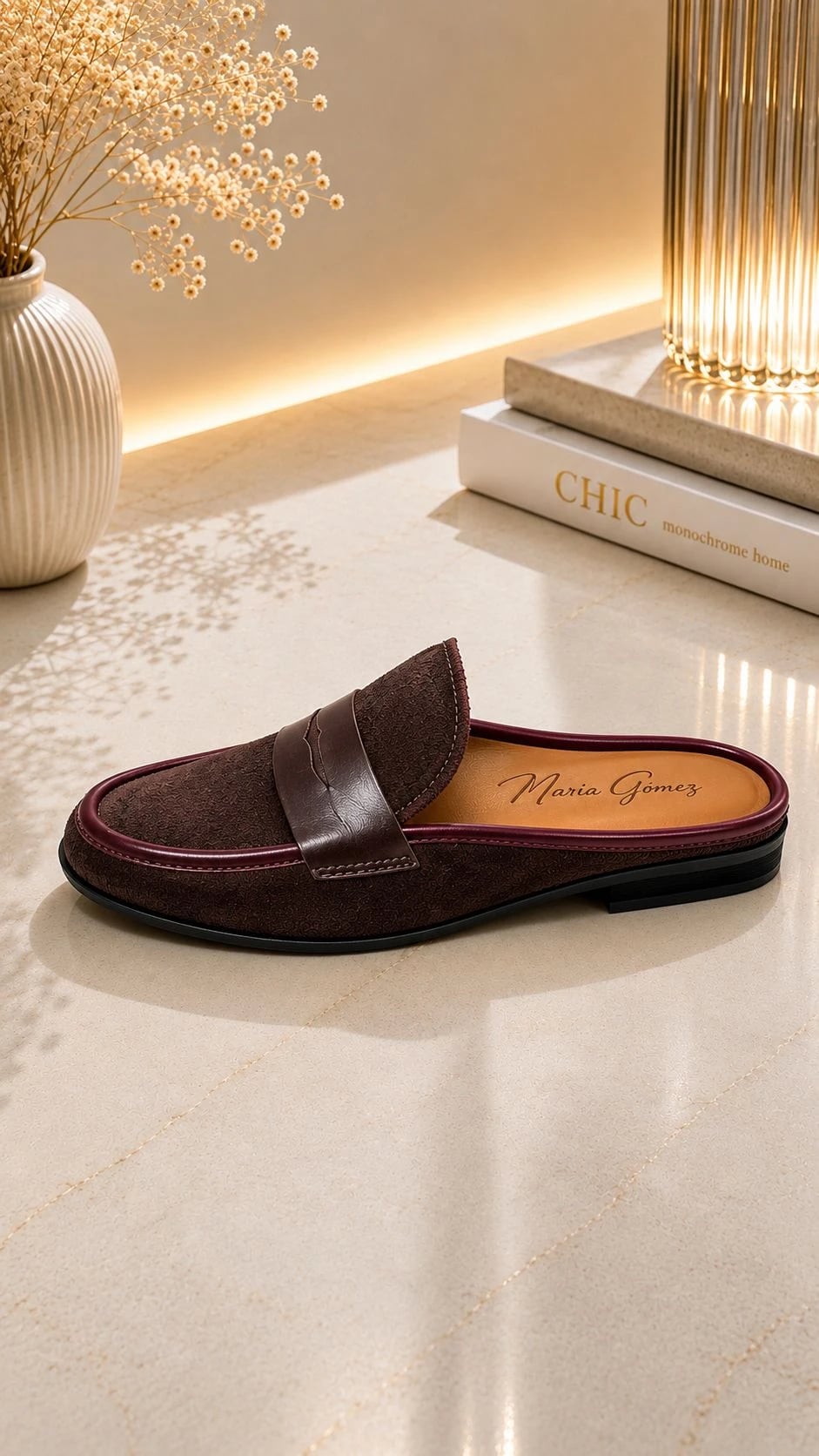 Mocasín Zueco Noir Bordó