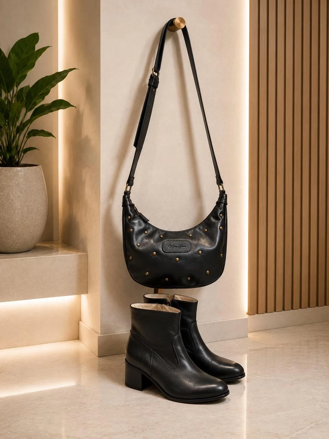 Sets Botas Aurora y Cartera Greta Negro