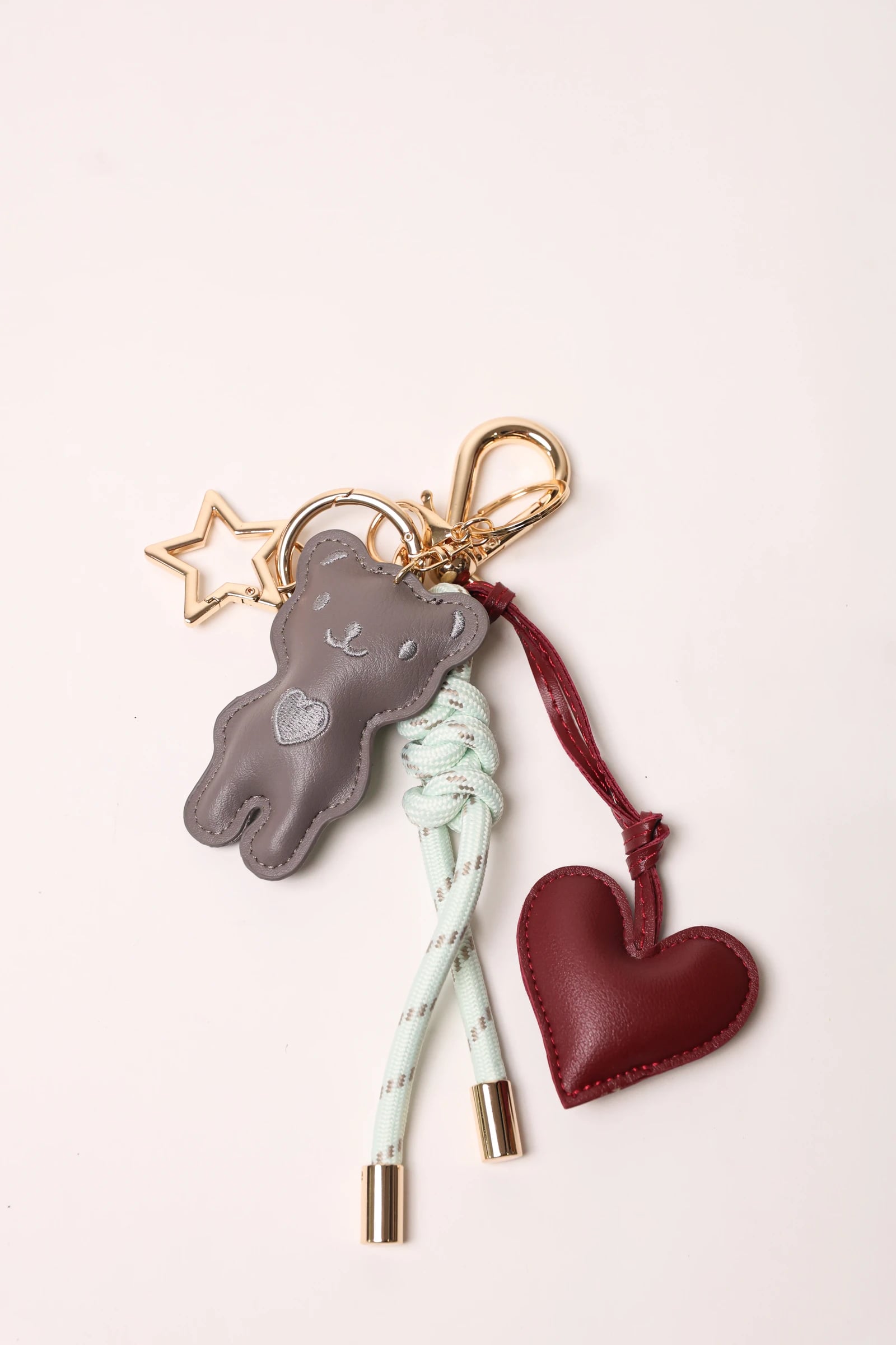 Key Chain Minty Green + Corazón Morado